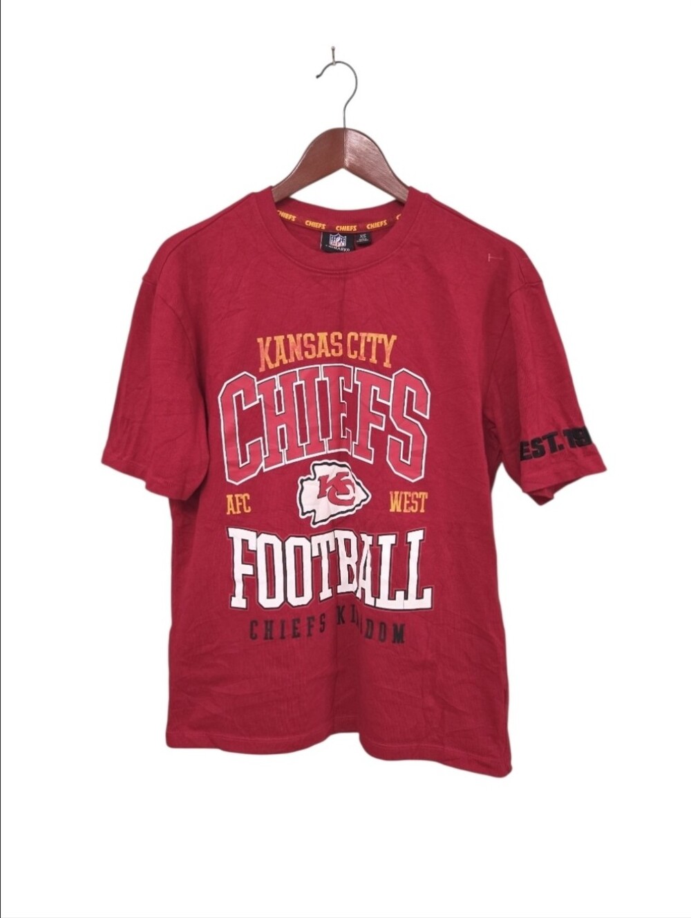 NFL Primark Kansas City Cheifs Football T Shirt Mens Size XS Thick Cotton